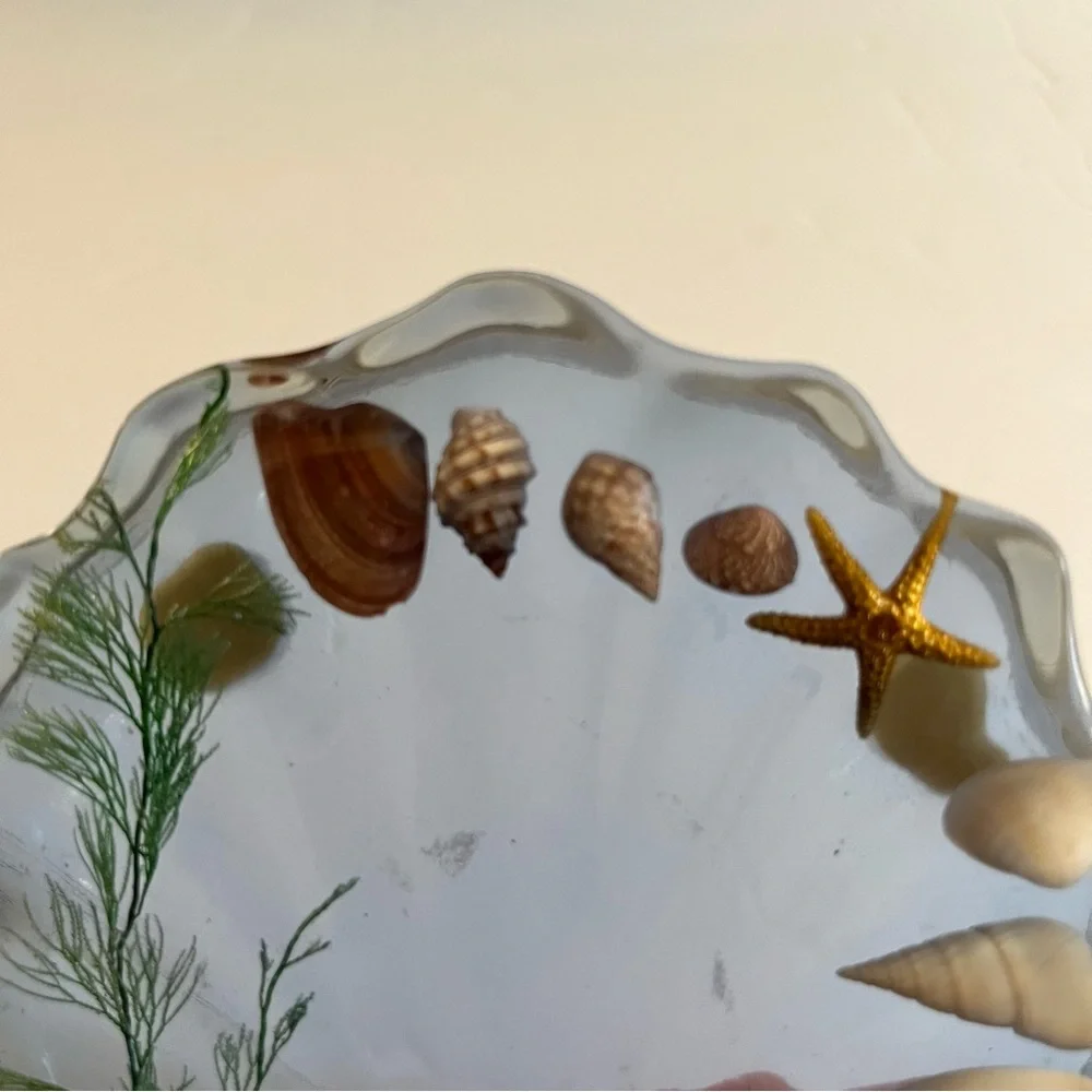 Vintage Lucite Soap Dish Scallop Shell